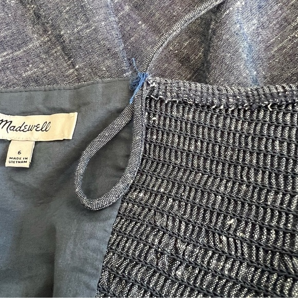 MADEWELL Chambray Tie Front Babydoll Mini Dress Blue Size 6 - Picture 11 of 14